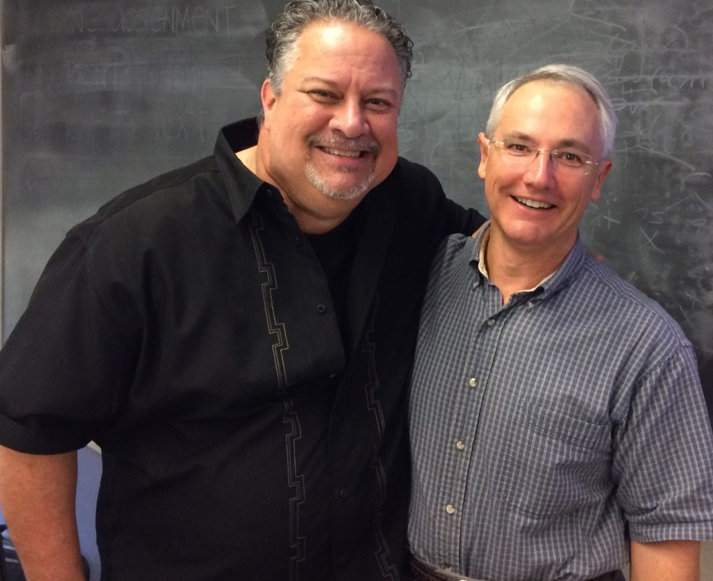 Guest lecturer Andres Carvallo (L) and Ross Baldick. Photo by Hunyoung Shin.