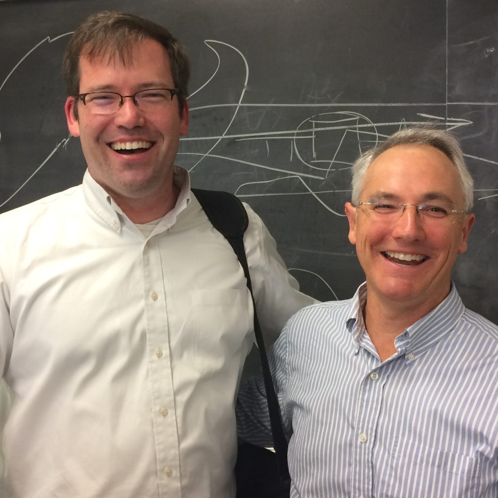 Guest lecturer Scott Hinson (L) and Ross Baldick. Photo by Hunyoung Shin.